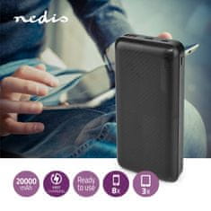 Nedis UPBKPD20000BK powerbanka 20000 mAh Li-Pol, 427 g, 2 x USB 3 A, PD3.0 18 W