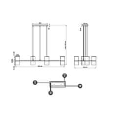 Thoro Závěsná lampa KUKKIA černá 4xGU10/ES111 40W Thoro Lighting