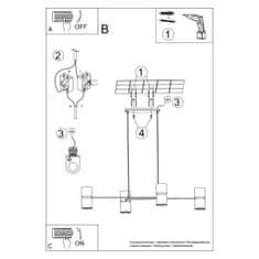 Thoro Závěsná lampa KUKKIA černá 4xGU10/ES111 40W Thoro Lighting