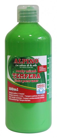 Alpino Láhev temperové barvy do školy 500 ml. světle zelená