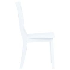 Vidaxl Jídelní židle 4 ks bílé masivní kaučukovník
