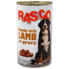 RASCO Konzerva Dog jehněčí kousky ve šťávě 1240 g