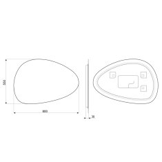 SAPHO STEN zrcadlo s LED podsvícením 80x55cm NA280 - Sapho