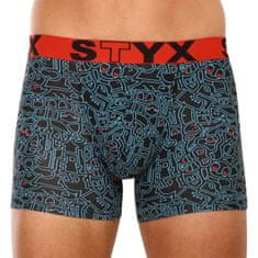 Styx Pánské boxerky long art sportovní guma doodle (U1256) - velikost XL