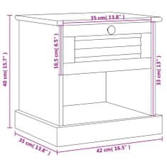 Greatstore Noční stolek VIGO 42 x 35 x 40 cm masivní borové dřevo