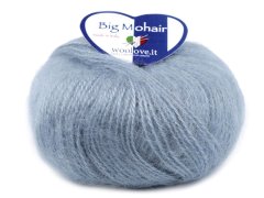 Kraftika 1ks (9) modrošedá sv. pletací příze big mohair 25 g