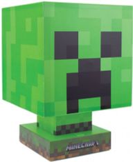 CurePink Plastová dekorativní 3D lampa Minecraft: Creeper Icon (výška 26 cm)