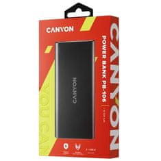 Canyon Záložní zdroj Powerbank 10000 mAh, Micro USB/ USB-C - černá