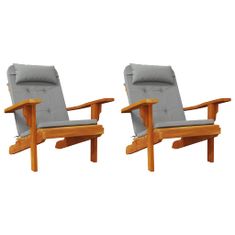 Greatstore Podušky na židli Adirondack 2 ks šedé oxfordská látka