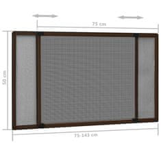 Vidaxl Posuvná okenní síť proti hmyzu hnědá (75-143) x 50 cm