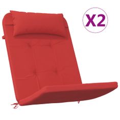 Greatstore Podušky na židli Adirondack 2 ks červené oxfordská látka