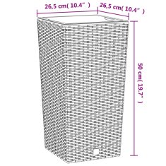 Vidaxl Truhlík s odnímatelnou vložkou bílý 11 / 26,5 l PP ratan