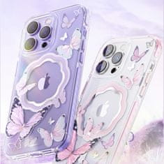 Kingxbar Butterfly Series MagSafe silikonové pouzdro na iPhone 14 PLUS 6.7" Purple butterflies 