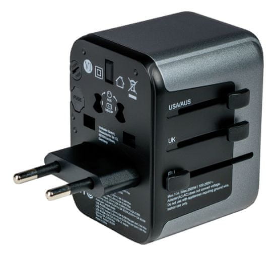 Verbatim UTA-03 Universal Travel Adapter with 1 x USB-C PD 30W & QC 3.0 / 2 x USB-C / 2 x USB-A