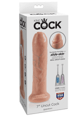 Pipedream Realistické dildo se stahovací předkožkou King Cock 7" Uncut, 19 cm