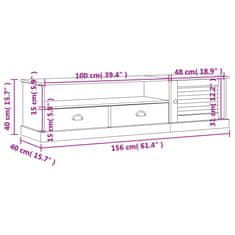 Vidaxl TV stolek VIGO bílý 156 x 40 x 40 cm masivní borové dřevo