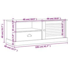 Vidaxl TV stolek VIGO bílý 106 x 40 x 40 cm masivní borové dřevo