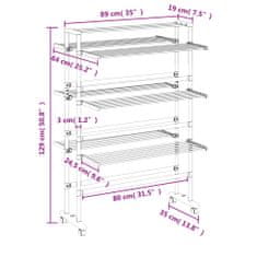 Vidaxl Sušák na prádlo na kolečkách 89 x 64 x 129 cm hliník