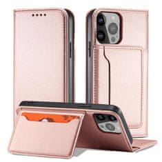 OEM Magnet Card Case elegantní knížkové pouzdro s venkovní kapsou na Samsung Galaxy S23 ULTRA 5G Pink