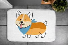 tulup.cz Předložka do koupelny Shiba inu pes 90x60 cm Bílá a šedá