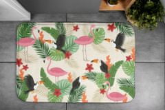 tulup.cz Koberec do koupelny Flamingo ptáci 90x60 cm Bílá a šedá