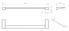 Gedy GLAMOUR držák ručníků 450x82mm, chrom 572145 - Gedy