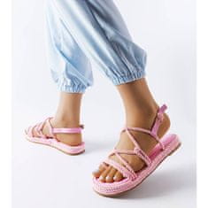 Růžové pletené sandály velikost 40