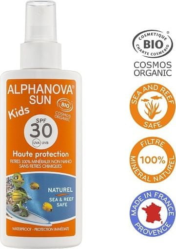 Alphanova Opalovací krém ve spreji pro děti SPF 30, 125g BIO