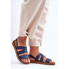 Lesklé dámské sandály Blue velikost 36