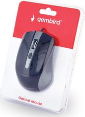 Gembird Gembird MUS-4B-01-GB/Cestovní/Optická/1 200 DPI/Drátová USB/Černá-stříbrná
