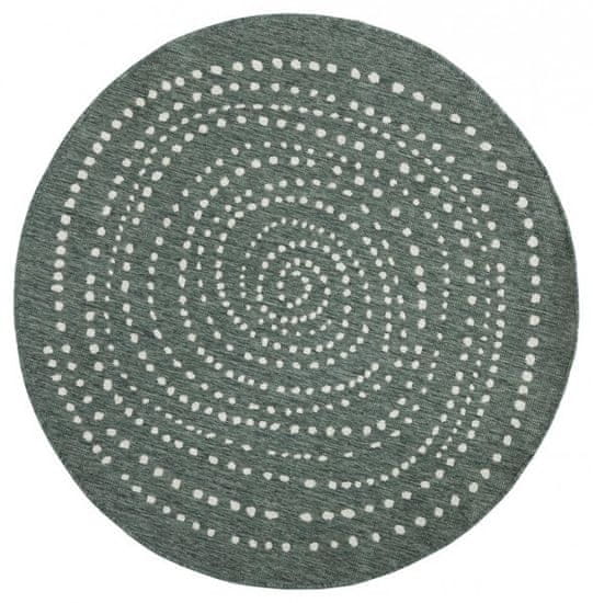 NORTHRUGS Kusový koberec Twin-Wendeteppiche 103111 grün creme kruh – na ven i na doma