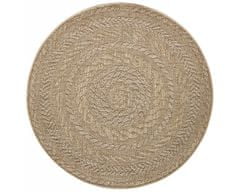 NORTHRUGS Kusový koberec Forest 103998 Beige/Brown – na ven i na doma 160x160 (průměr) kruh