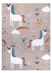 Dywany Łuszczów Dětský kusový koberec Fun Unicorn with rainbow beige 80x150