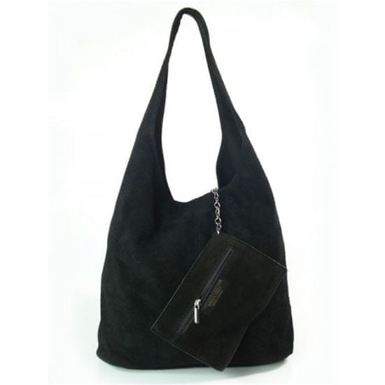 Vera Pelle Kabelky každodenní černé Zamsz Shopper Bag XL A4