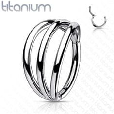 SPERKY4U Segment trojitý kruh - helix / cartilage / tragus piercing TITAN