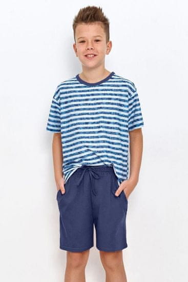 TARO Chlapecké pyžamo pro starší Noah modré s pruhy