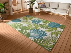 Hanse Home Kusový koberec Flair 105617 Tropical Leaves Turqouise Green – na ven i na doma 80x165