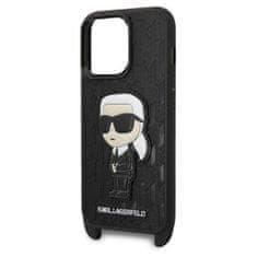 Karl Lagerfeld KLHCP14LSTKMK hard silikonové pouzdro iPhone 14 PRO 6.1" black Monogram Ikonik Patch