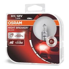 Osram Halogenová žárovka Osram H1 12V 55W P14,5s NIGHT BREAKER SILVER +100% / 2ks