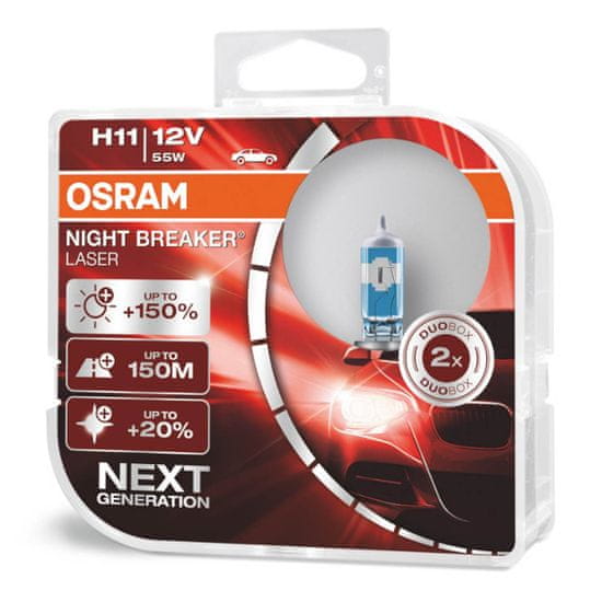 Osram Halogenová žárovka Osram H11 12V 55W PGJ19-2 NIGHT BREAKER SILVER+100% / 2ks