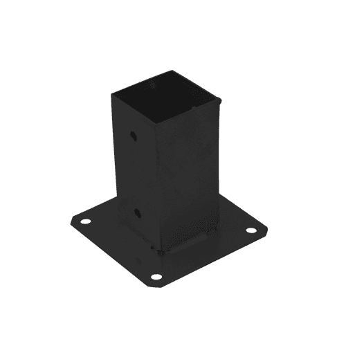 DOMAX PSP 100 (101*150*2,0) Patka sloupku 100 C černá se čtvercovou základnou