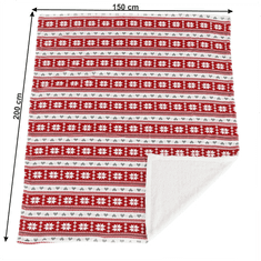 KONDELA Oboustranná beránková deka, zimní vzor, 150x200, SAMANTE