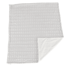 KONDELA Oboustranná beránková deka, šedá/bílá/vzor, 150x200, MARITA