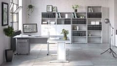 eoshop Výškově nastavitelný psací stůl Office 80400/320 bílá/silver grey