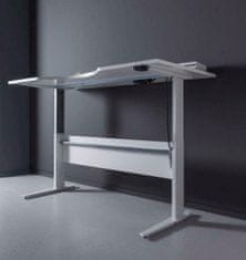 eoshop Výškově nastavitelný psací stůl Office 80400/320 bílá/silver grey