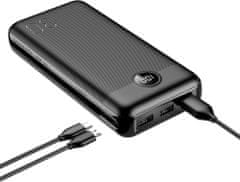 Yenkee powerbanka YPB 3018, PD 20W, 30000mAh, černá