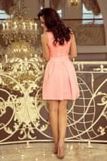 Numoco Dámské šaty bez rukávů se skládanou sukní růžová 208-5 - poškozené růžová XL