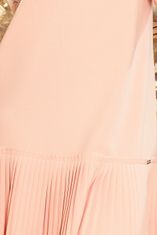 Numoco Dámské šaty s plisovanou sukní - 228-1 - Pastel růžová XXL