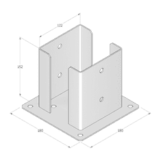 DOMAX PSPD 120 Patka sloupku C černá 121x150x2,5