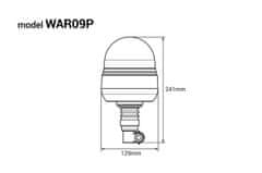 AMIO Výstražný maják LED VERTEX WAR09P, ECE R10 R65 39LED 12 / 24V IP56